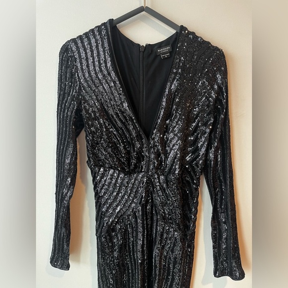 Marciano Maxi Plunge Neck Glittery Dress - Picture 4 of 5